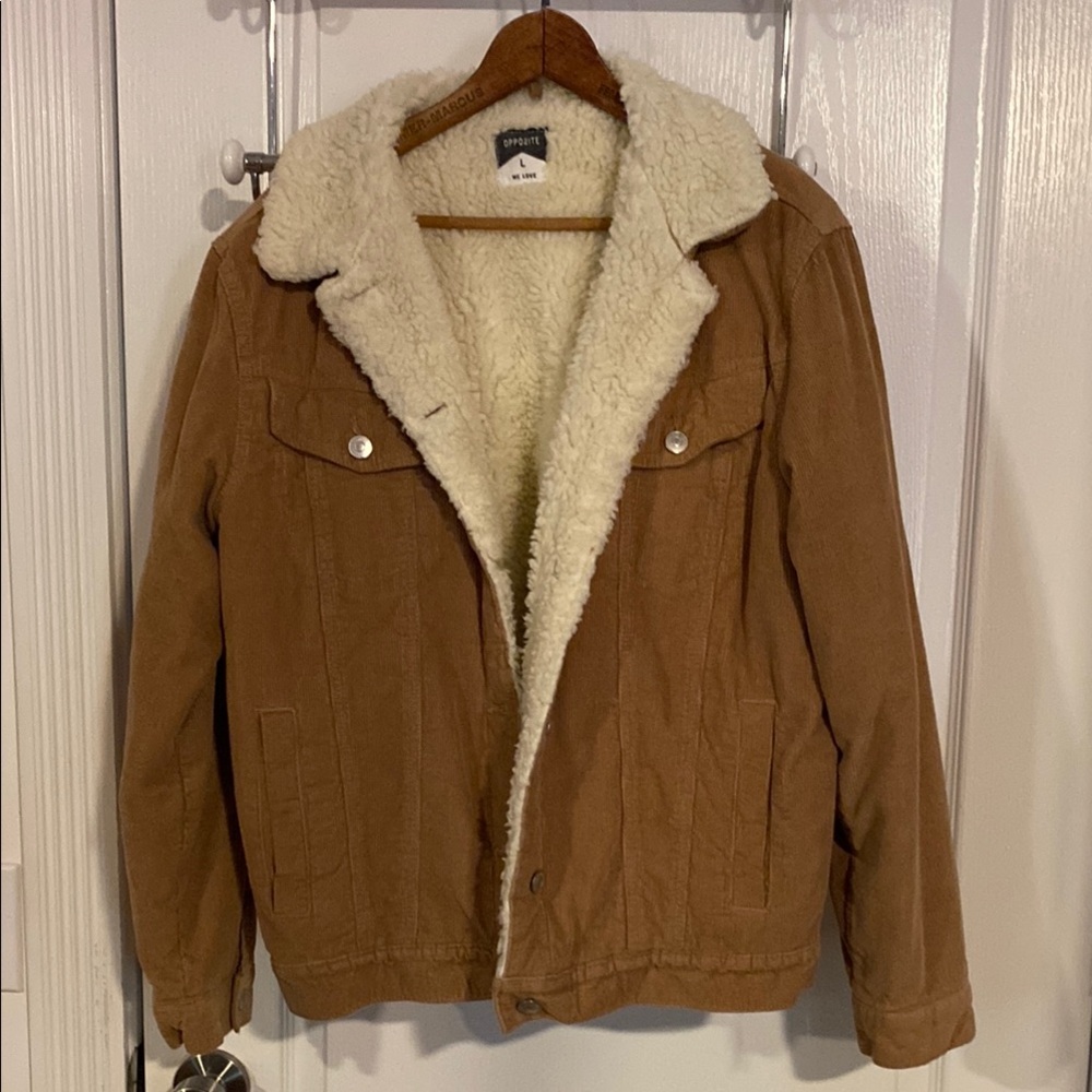 Brown Sherpa-Lined Jacket